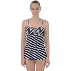 Zigzag Chevron Pattern Babydoll Tankini Set