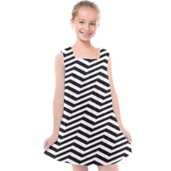 Zigzag Chevron Pattern Kids  Cross Back Dress