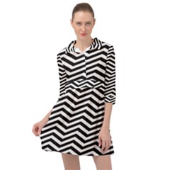 Zigzag Chevron Pattern Mini Skater Shirt Dress by Dutashop