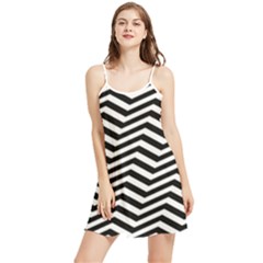 Zigzag Chevron Pattern Summer Frill Dress by Dutashop