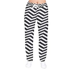 Zigzag Chevron Pattern Women Velvet Drawstring Pants