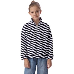 Zigzag Chevron Pattern Kids  Half Zip Hoodie