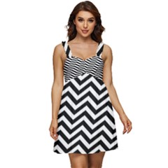 Zigzag Chevron Pattern Ruffle Strap Babydoll Chiffon Dress by Dutashop