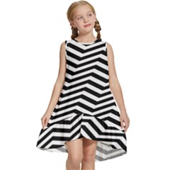 Zigzag Chevron Pattern Kids  Frill Swing Dress by Dutashop