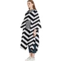 Zigzag Chevron Pattern Women s Hooded Rain Ponchos View2