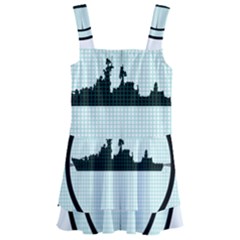 Ship Target Destroyer Warship Kids  Layered Skirt Swimsuit by Pakjumat