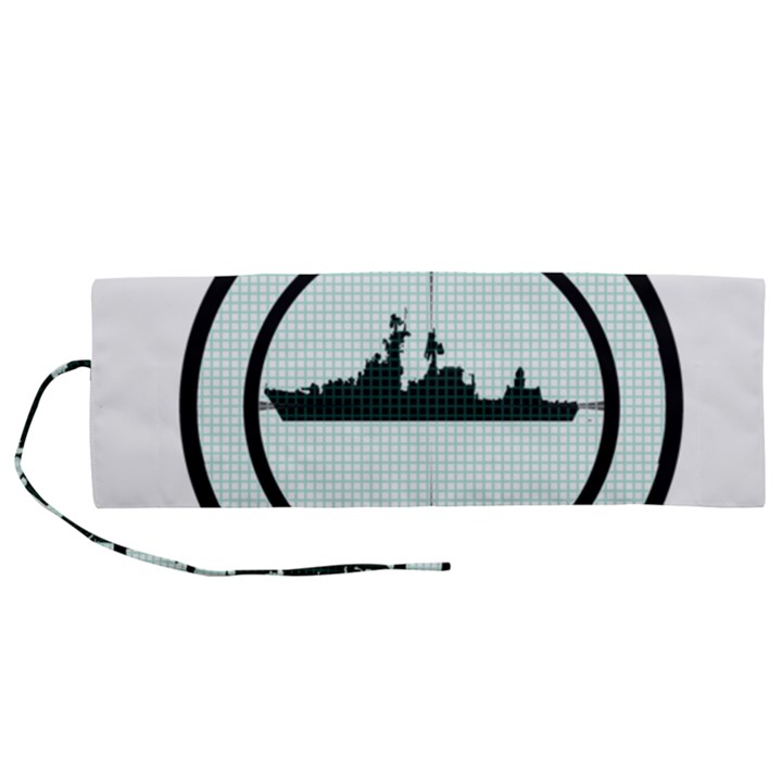 Ship Target Destroyer Warship Roll Up Canvas Pencil Holder (M)