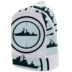 Ship Target Destroyer Warship Zip Bottom Backpack by Pakjumat