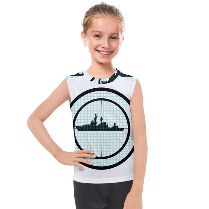 Ship Target Destroyer Warship Kids  Mesh Tank Top