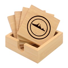 Ship Target Destroyer Warship Bamboo Coaster Set