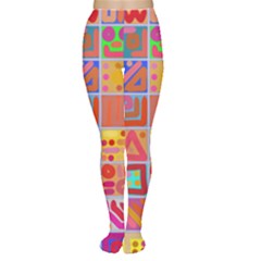 Colourful Abstract Shapes Tights by Pakjumat