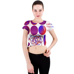 Illusion Optical Illusion Pattern Crew Neck Crop Top by Pakjumat