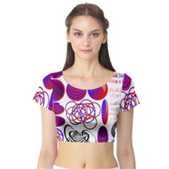 Illusion Optical Illusion Pattern Short Sleeve Crop Top by Pakjumat