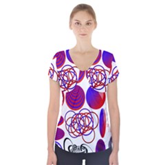 Illusion Optical Illusion Pattern Short Sleeve Front Detail Top by Pakjumat