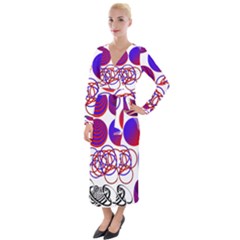 Illusion Optical Illusion Pattern Velvet Maxi Wrap Dress by Pakjumat