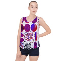 Illusion Optical Illusion Pattern Bubble Hem Chiffon Tank Top by Pakjumat