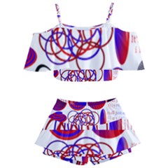 Illusion Optical Illusion Pattern Kids  Off Shoulder Skirt Bikini by Pakjumat