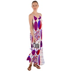 Illusion Optical Illusion Pattern Cami Maxi Ruffle Chiffon Dress by Pakjumat