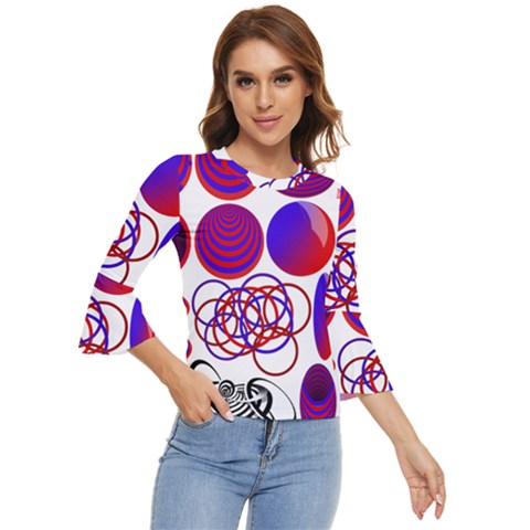 Illusion Optical Illusion Pattern Bell Sleeve Top by Pakjumat