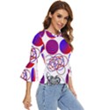 Illusion Optical Illusion Pattern Bell Sleeve Top View3