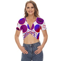 Illusion Optical Illusion Pattern Twist Front Crop Top by Pakjumat