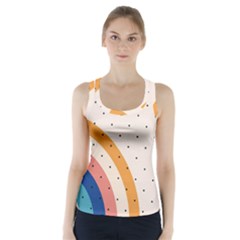 Retro Abstract Geometric Racer Back Sports Top