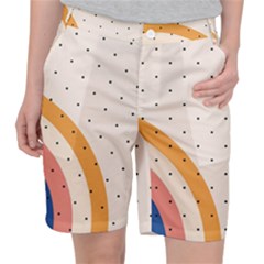 Retro Abstract Geometric Women s Pocket Shorts by Modalart