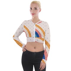 Retro Abstract Geometric Long Sleeve Cropped Velvet Jacket by Modalart