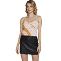 Retro Abstract Geometric Flowy Camisole Tie Up Top View1