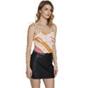 Retro Abstract Geometric Flowy Camisole Tie Up Top View3