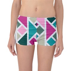 Pattern Geometric Decor Backdrop Reversible Boyleg Bikini Bottoms