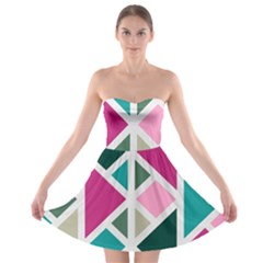 Pattern Geometric Decor Backdrop Strapless Bra Top Dress by Modalart