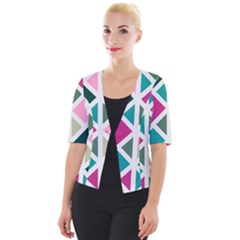 Pattern Geometric Decor Backdrop Cropped Button Cardigan by Modalart