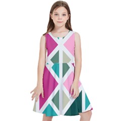 Pattern Geometric Decor Backdrop Kids  Skater Dress by Modalart