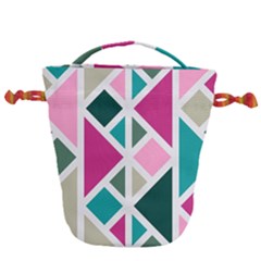 Pattern Geometric Decor Backdrop Drawstring Bucket Bag by Modalart