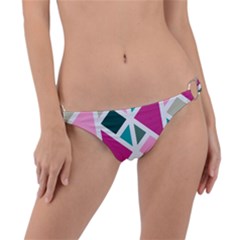 Pattern Geometric Decor Backdrop Ring Detail Bikini Bottoms by Modalart