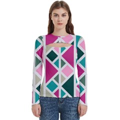 Pattern Geometric Decor Backdrop Women s Cut Out Long Sleeve T-shirt by Modalart