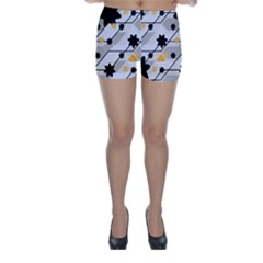 Flower Shape Abstract Pattern Skinny Shorts by Modalart