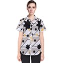 Flower Shape Abstract Pattern Women s Short Sleeve Shirt View1