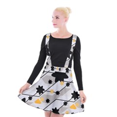 Flower Shape Abstract Pattern Suspender Skater Skirt by Modalart