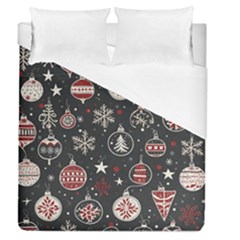 Christmas Decoration Winter Xmas Duvet Cover (queen Size) by Modalart