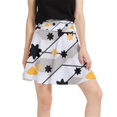 Flower Shape Abstract Pattern Waistband Skirt