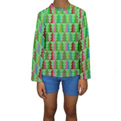 Christmas Background Paper Kids  Long Sleeve Swimwear by Modalart