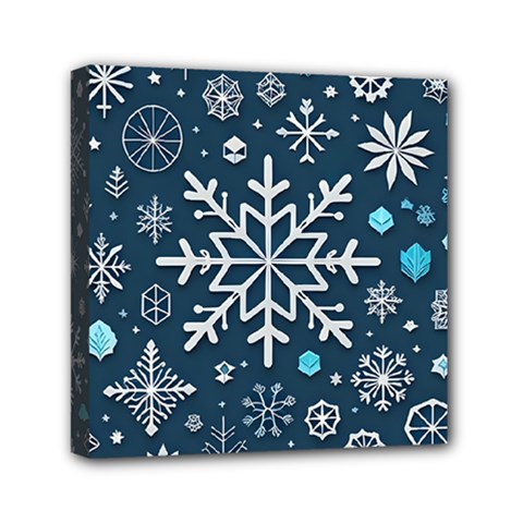 Snowflakes Pattern Mini Canvas 6  X 6  (stretched) by Modalart