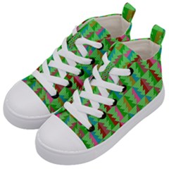 Christmas Background Paper Kids  Mid-top Canvas Sneakers by Modalart