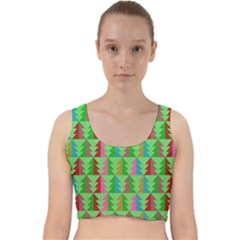 Christmas Background Paper Velvet Racer Back Crop Top by Modalart