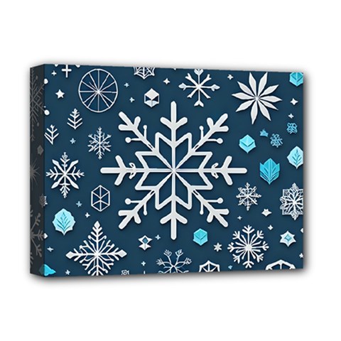 Snowflakes Pattern Deluxe Canvas 16  X 12  (stretched)  by Modalart