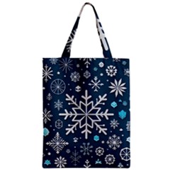 Snowflakes Pattern Zipper Classic Tote Bag by Modalart