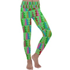 Christmas Background Paper Kids  Lightweight Velour Classic Yoga Leggings by Modalart