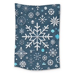 Snowflakes Pattern Large Tapestry